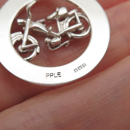 Payton Pepper & Sons Sterling Silver Vintage 1965 Birmingham Motorcycle Pendant