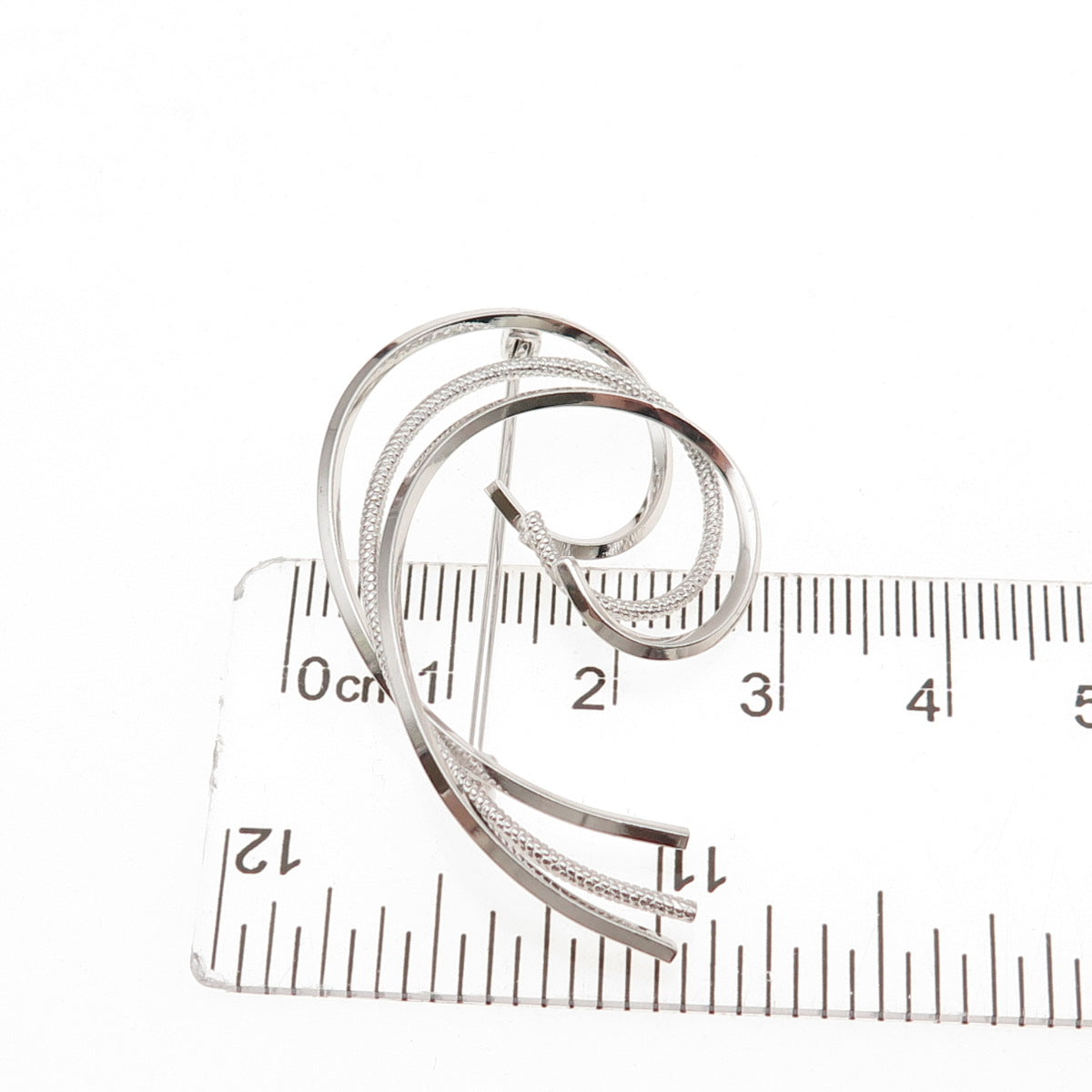 Van Dell 925 Sterling Silver Vintage Wave Pin Brooch