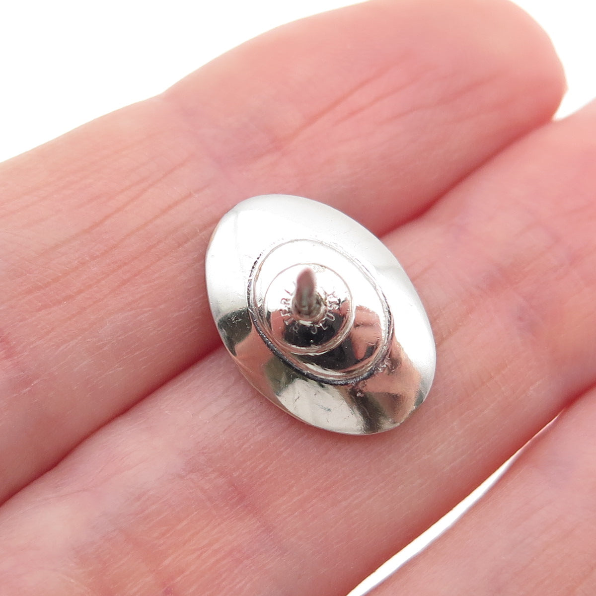 JML Diplomat 925 Sterling Silver Vintage Real Abalone Shell Tie Tack / Lapel Pin
