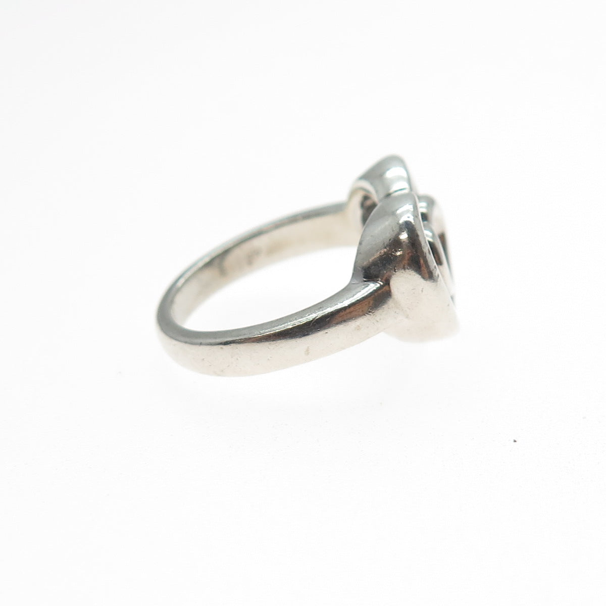 SLV Sadye L Vassil 925 Sterling Silver Vintage Swirl Heart Ring Size 7.25