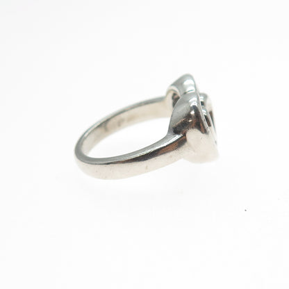 SLV Sadye L Vassil 925 Sterling Silver Vintage Swirl Heart Ring Size 7.25