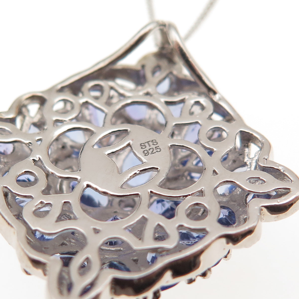 Chuck Clemency 925 Sterling Silver Real Tanzanite Cuban Chain Necklace 20"