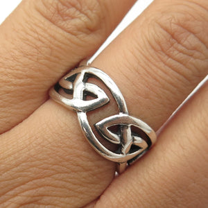 925 Sterling Silver Vintage Celtic Knot Band Ring Size 8.25