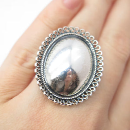 925 Sterling Silver Vintage BEAU Eternal Curve Adjustable Ring Size 5.5