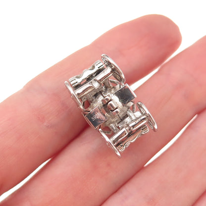 925 Sterling Silver Vintage C Z Cinderella Pumpkin Carriage Open Cage Pendant