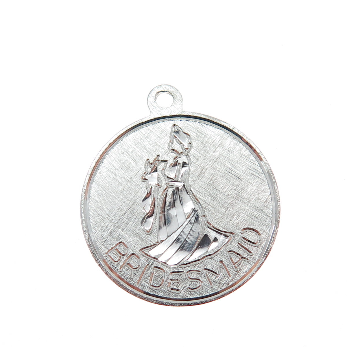 925 Sterling Silver Vintage Engraved Bridesmaid Minimalist Charm Pendant