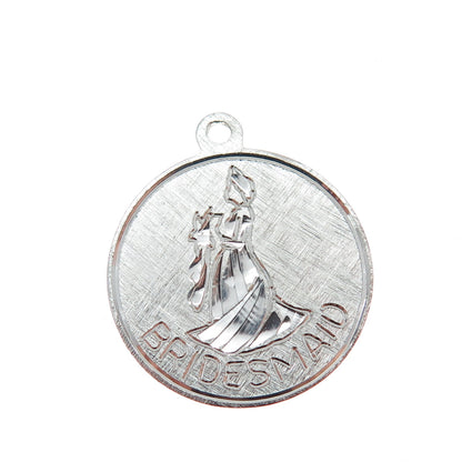 925 Sterling Silver Vintage Engraved Bridesmaid Minimalist Charm Pendant