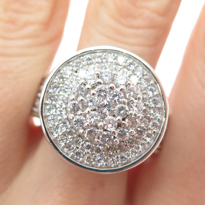 925 Sterling Silver Round-Cut C Z Statement Ring Size 9.25