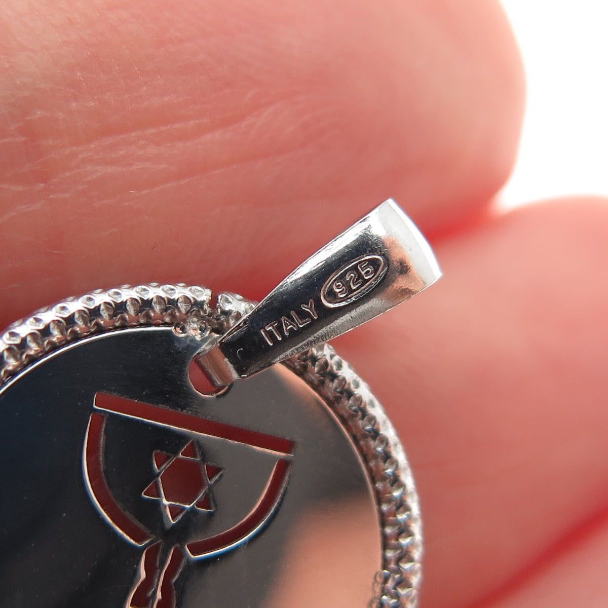 925 Sterling Silver Vintage Italy Chalice / Goblet Judaica Minimalist Pendant