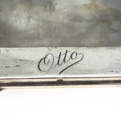 835S Silver Antique MSM Germany Engraved "Otto" Pocket Case Holder