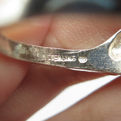 925 Sterling Silver Vintage Modernist Ring Size 8.5