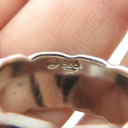 925 Sterling Silver Vintage MC Wavy Wide Band Ring Size 8