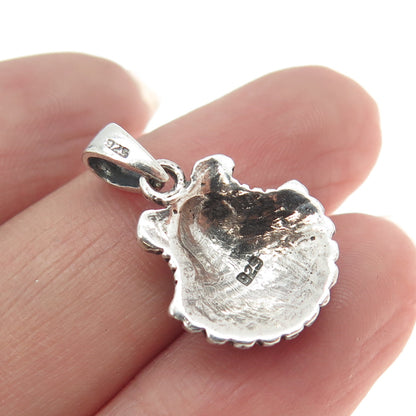 925 Sterling Silver Vintage Seashell Pendant