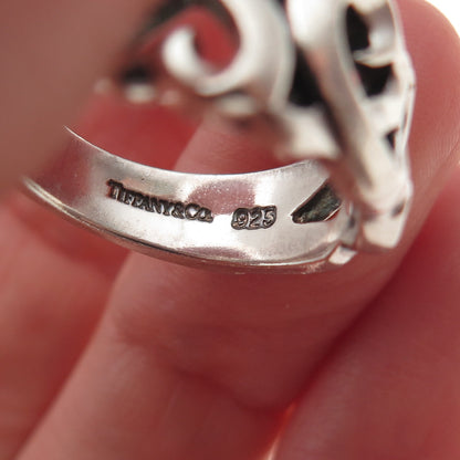 Tiffany & Co. Paloma Picasso Sterling Silver Vintage Loving Heart Ring Size 5.75