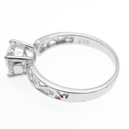 CHAPAL ZENRAY 925 Sterling Silver Round-Cut C Z Engagement Ring Size 7