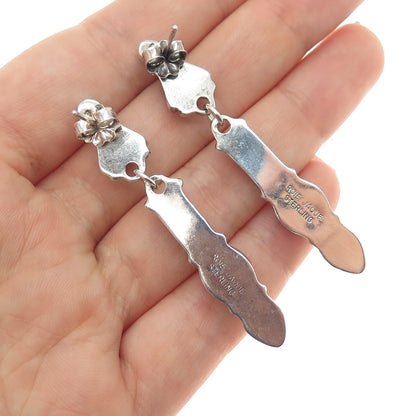 Roie Jaque Navajo Old Pawn 925 Sterling Turquoise Lapis Amber Amethyst Earrings