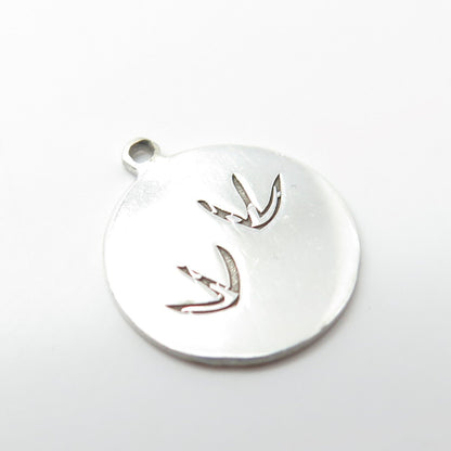 925 Sterling Silver USA Two In Town Etched Charm Pendant