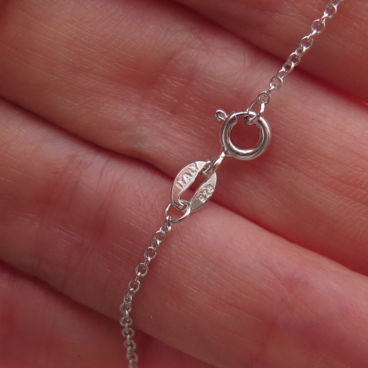 925 Sterling Silver Real Round-Cut Diamond Infinity Cable Chain Necklace 18"
