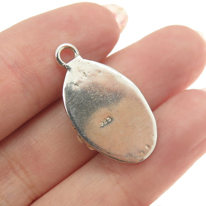 925 Sterling Silver Vintage Southwestern Real Black Onyx Tribal Pendant