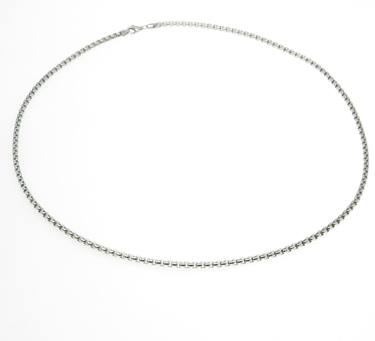 925 Sterling Silver MB Co. Italy Box Chain Necklace 24"