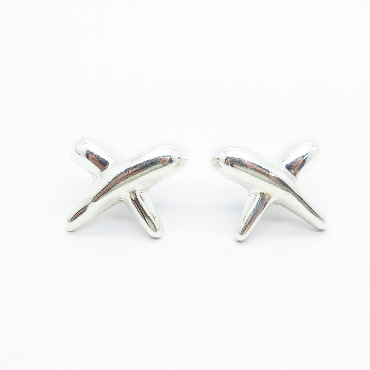 925 Sterling Silver Vintage Crossover Stud Earrings