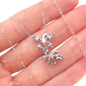 Chuck Clemency 925 Sterling Real Tanzanite Butterfly Cable Chain Necklace 20"