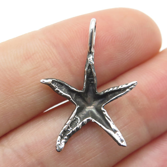 925 Sterling Silver Vintage Starfish Oxidized Charm Pendant