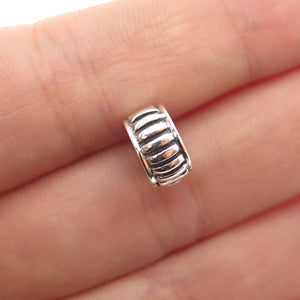 CHAMILIA 925 Sterling Silver Ribbed Clip Lock Charm