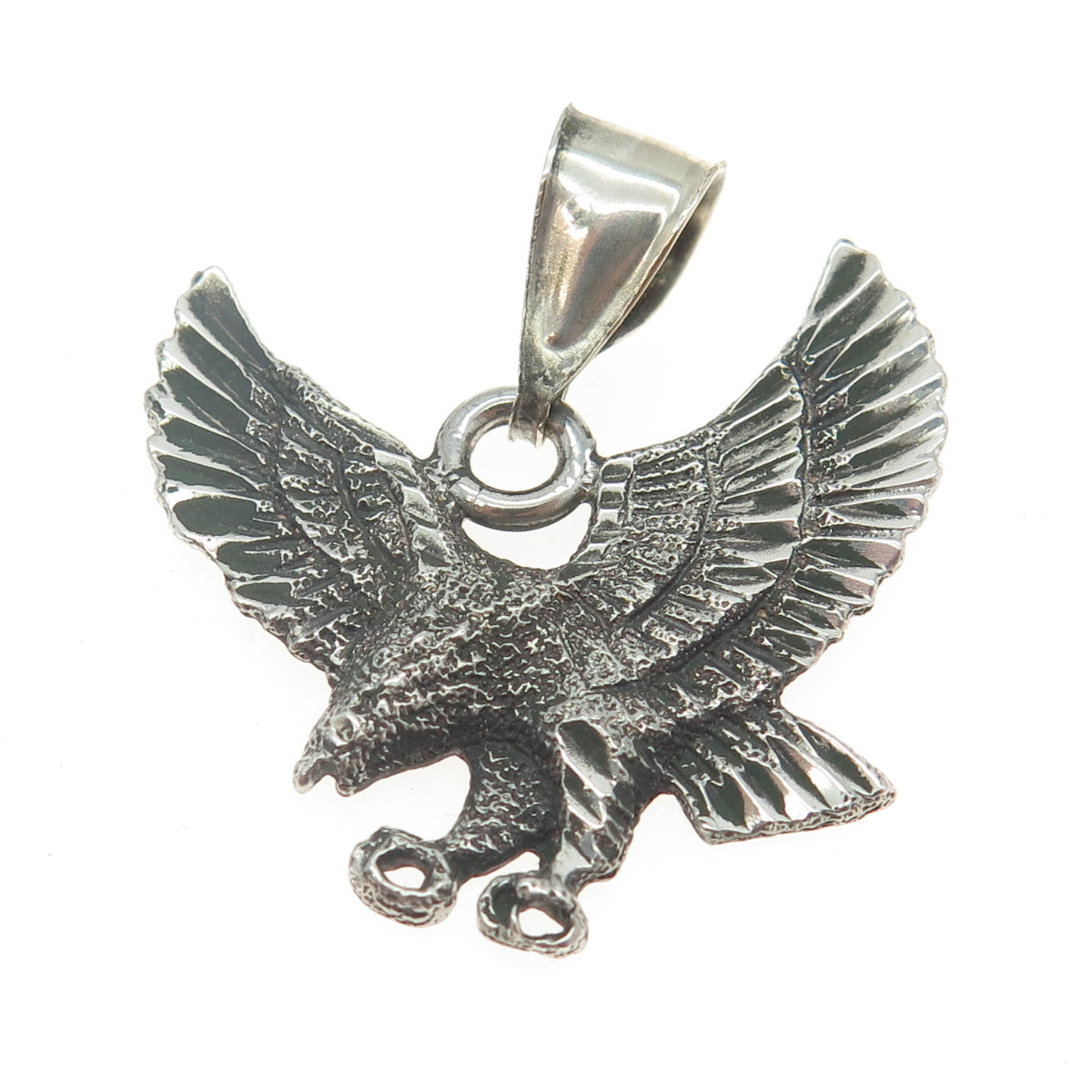 1 OF A KIND 925 Sterling Silver Vintage Hunting Eagle Pendant