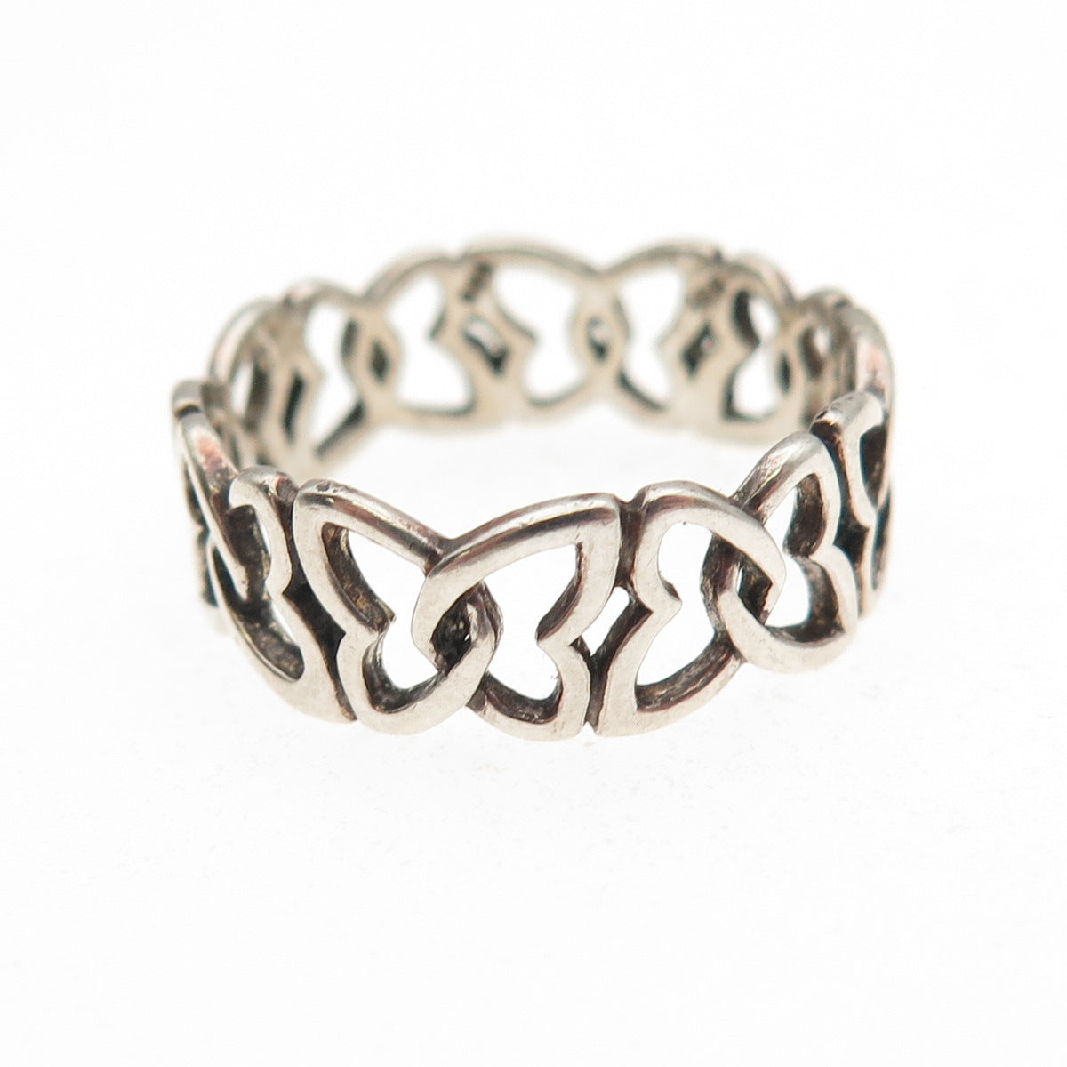 925 Sterling Silver Vintage Celtic Butterfly Knot Oxidized Band Ring Size 8