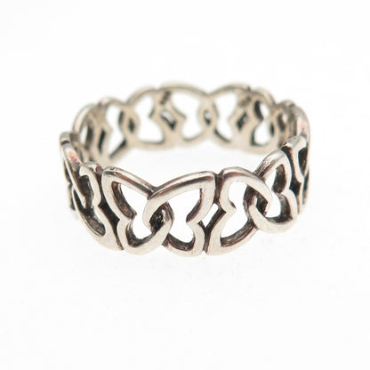 925 Sterling Silver Vintage Celtic Butterfly Knot Oxidized Band Ring Size 8