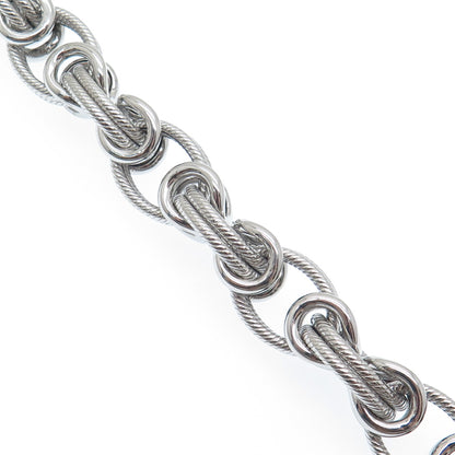 JUDITH RIPKA 925 Sterling Silver Round-Cut C Z Multi-Circle Link Bracelet 7"