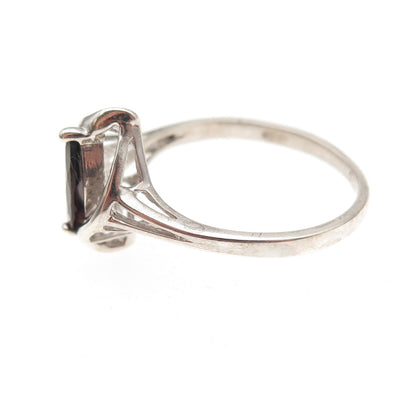RJ Graziano 925 Sterling Silver Vintage Real Red Garnet Filigree Ring Size 10.25