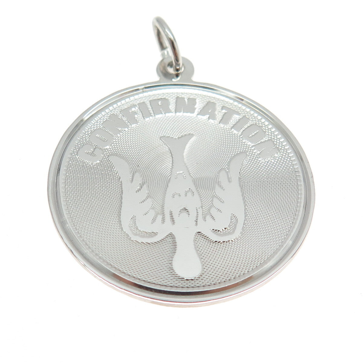 COLEMAN CO. 925 Sterling Silver Vintage Confirmation Holy Spirit Round Pendant