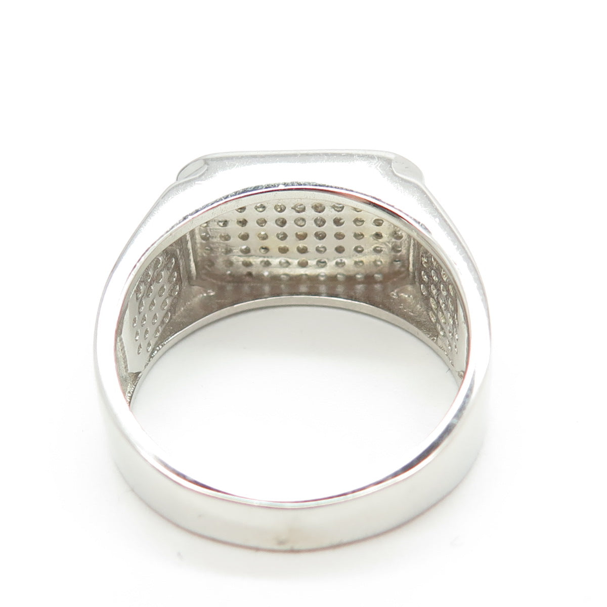 925 Sterling Silver Pave C Z Ring Size 11.25