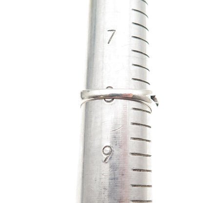 ROSS SIMONS 925 Sterling Silver Vintage Real Blue Topaz Oxidized Ring Size 8