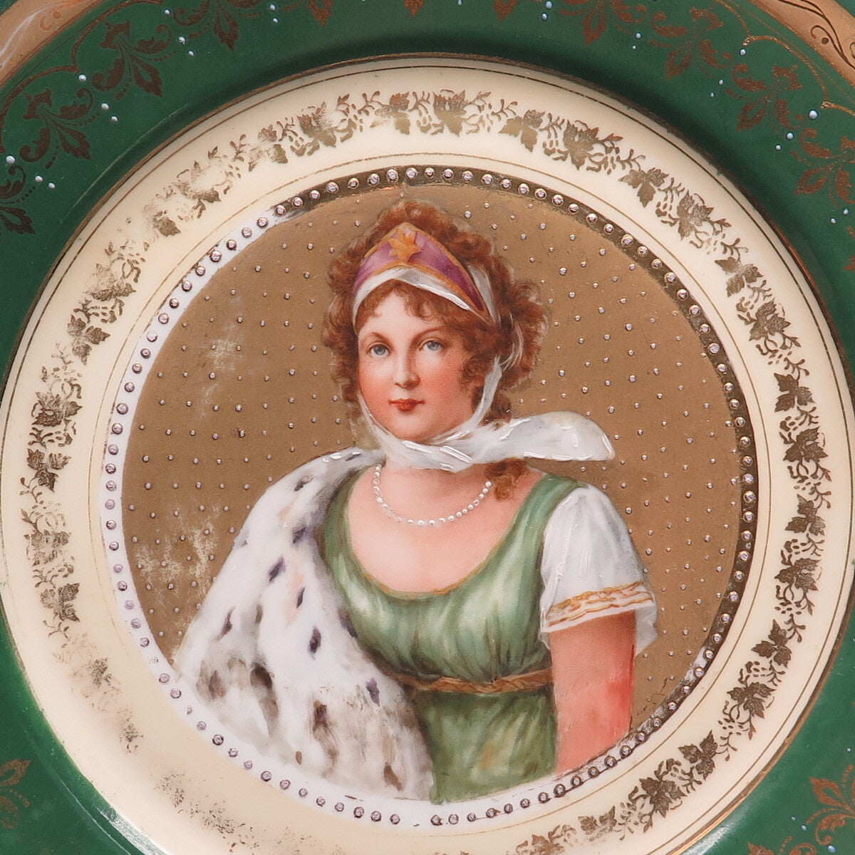 ROYAL VIENNA Antique Louise of Mecklenburg-Strelitz Hand-Painted Porcelain Plate