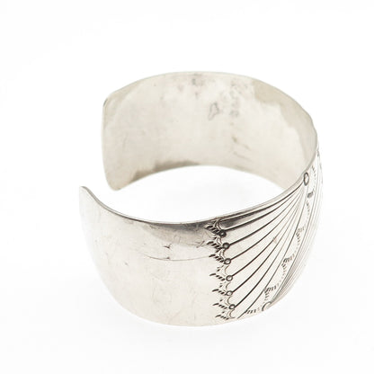 Helen Long Navajo Old Pawn 925 Sterling Silver Vintage Adjustable Bracelet 6.75"