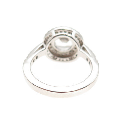 DSMK 925 Sterling Silver Round-Cut C Z Engagement Ring Size 7