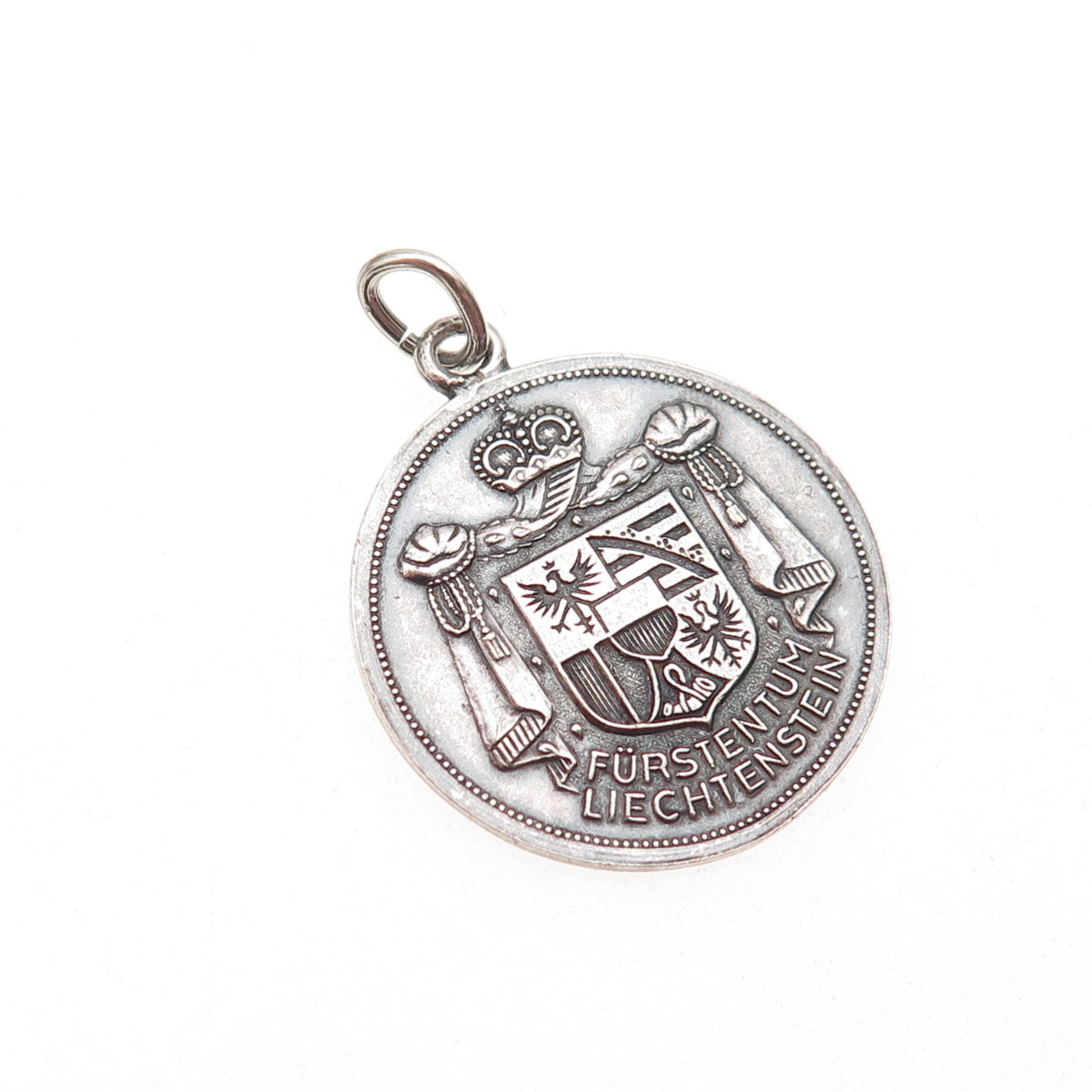 900 Silver Vintage Principality of Liechtenstein Vaduz Castle Charm Pendant