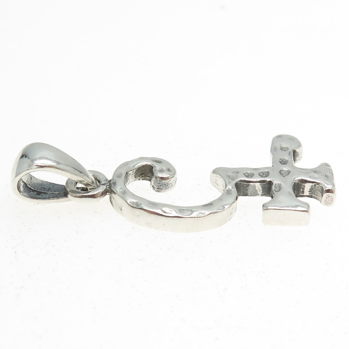 925 Sterling Silver Vintage Letter "Q" Initial Modernist Pendant