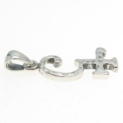 925 Sterling Silver Vintage Letter "Q" Initial Modernist Pendant