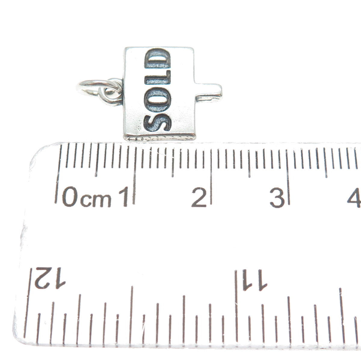 SUNDANCER 925 Sterling Silver Vintage Sold Sign Minimalist Charm Pendant