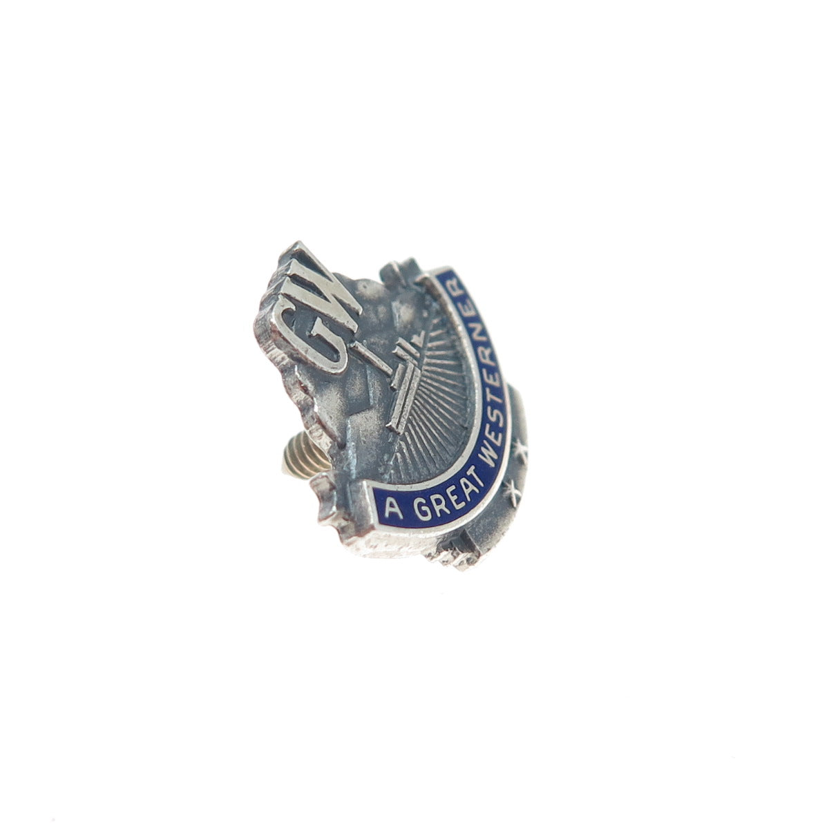LGB BALFOUR Sterling Vintage Enamel George Washington Great Westerner Lapel Pin