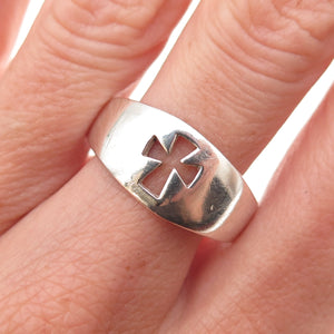 Joseph Schmid 925 Sterling Silver Vintage Cross Religious Ring Size 11