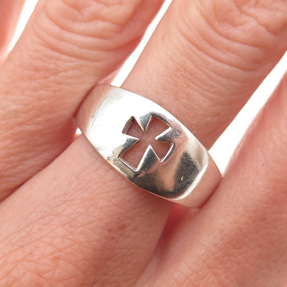 Joseph Schmid 925 Sterling Silver Vintage Cross Religious Ring Size 11