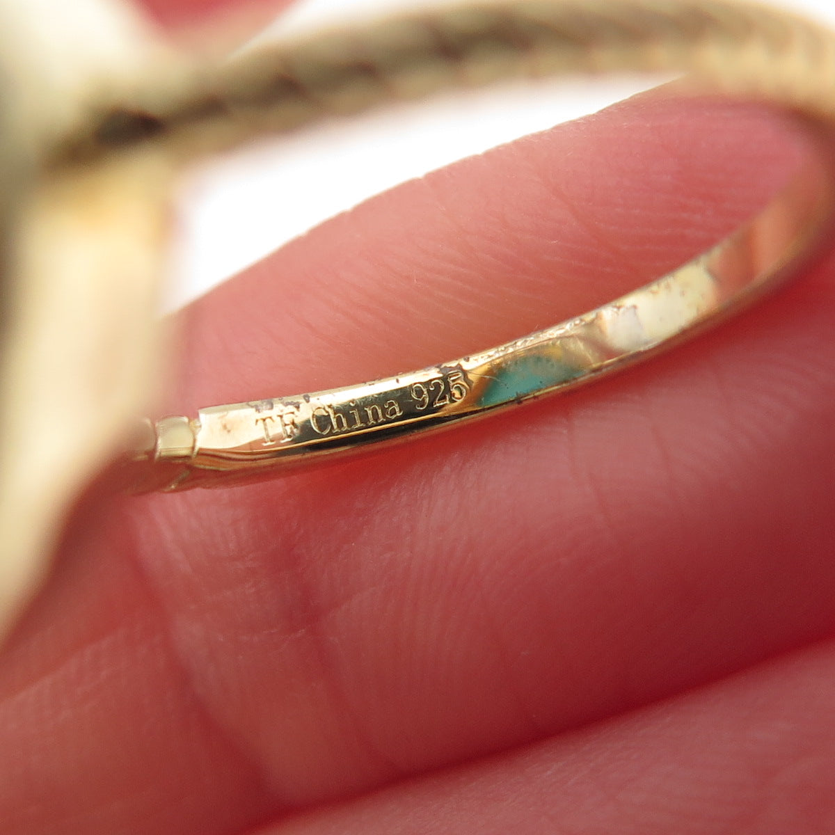 Tehya Oyama 925 Sterling Silver Gold Plated Real Turquoise Ring Size 8