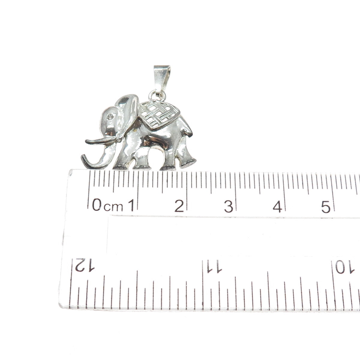 925 Sterling Silver Vintage Mexico Elephant Charm Pendant