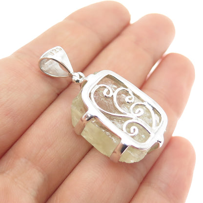 STARBORN 925 Sterling Silver Vintage Real Green Amethyst Charm Pendant