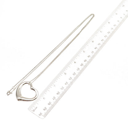 Tiffany & Co. Elsa Peretti Sterling Silver Vintage 35mm Open Heart Necklace 30"